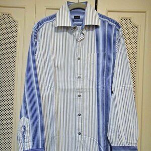 PAUL SMITH Designer Shirt for Men, size S, blue/white, cotton, new, Italy $450